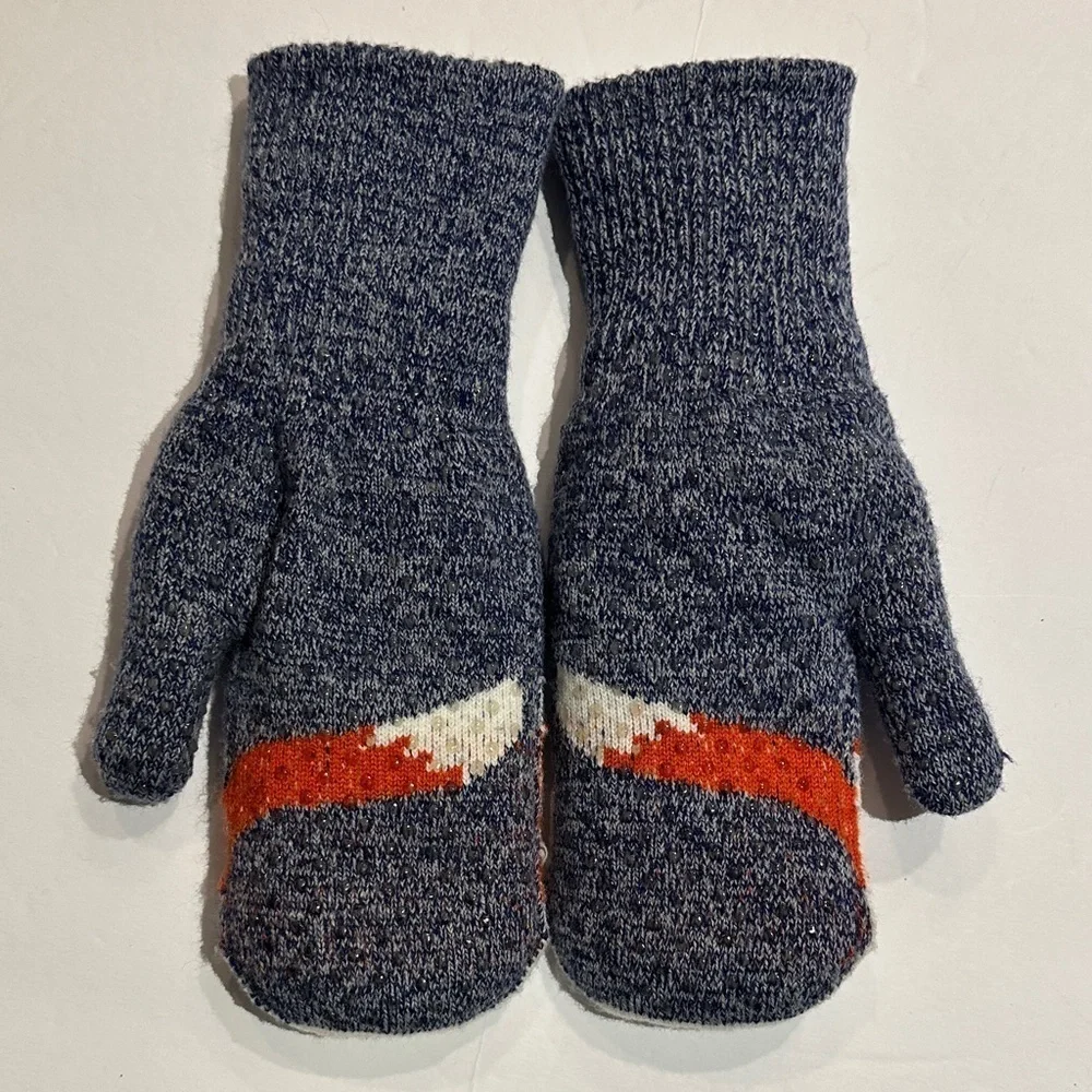 Field and Stream Fox Mittens - Blue and Orange